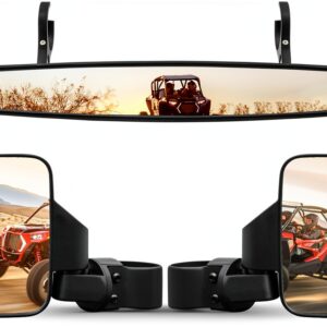 RANSOTO UTV Mirror Roll Bar Mount Adjustable Shatter‑Resistant Set-0